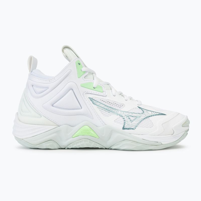 Кросівки волейбольні жіночі Mizuno Wave Momentum 3 Mid white/glacial/pantinagreen 2