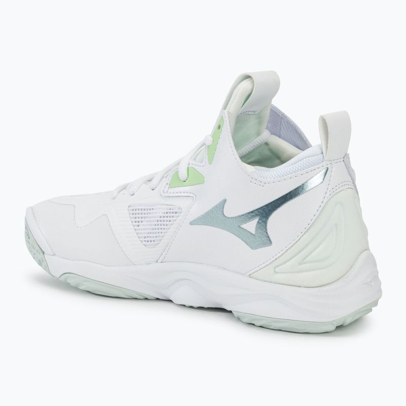 Кросівки волейбольні жіночі Mizuno Wave Momentum 3 Mid white/glacial/pantinagreen 3