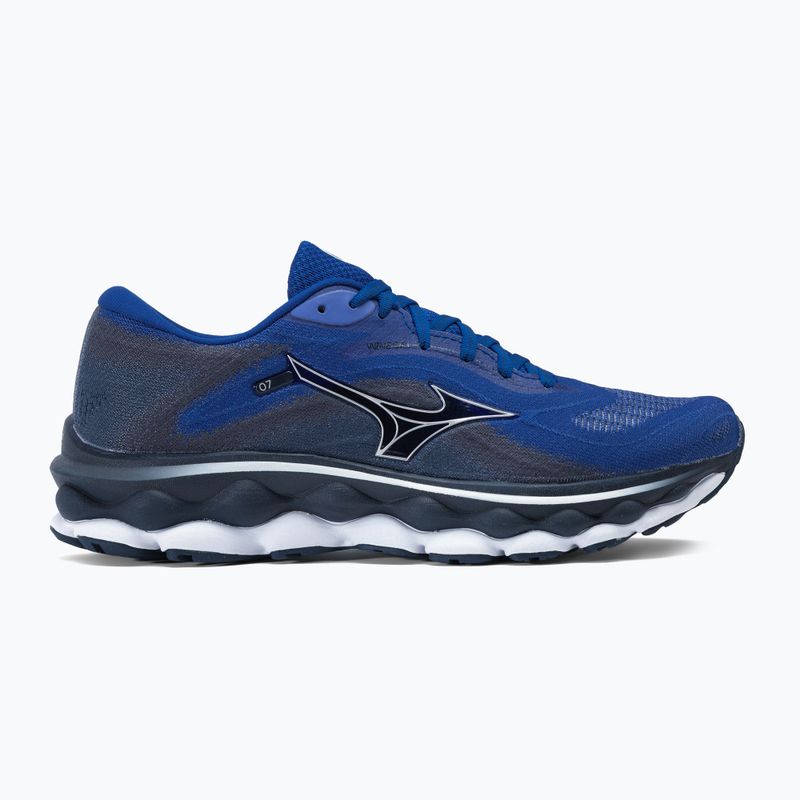 Чоловічі бігові кросівки Mizuno Wave Sky 7 серфінг в інтернеті/сріблясті/сукня сині 2