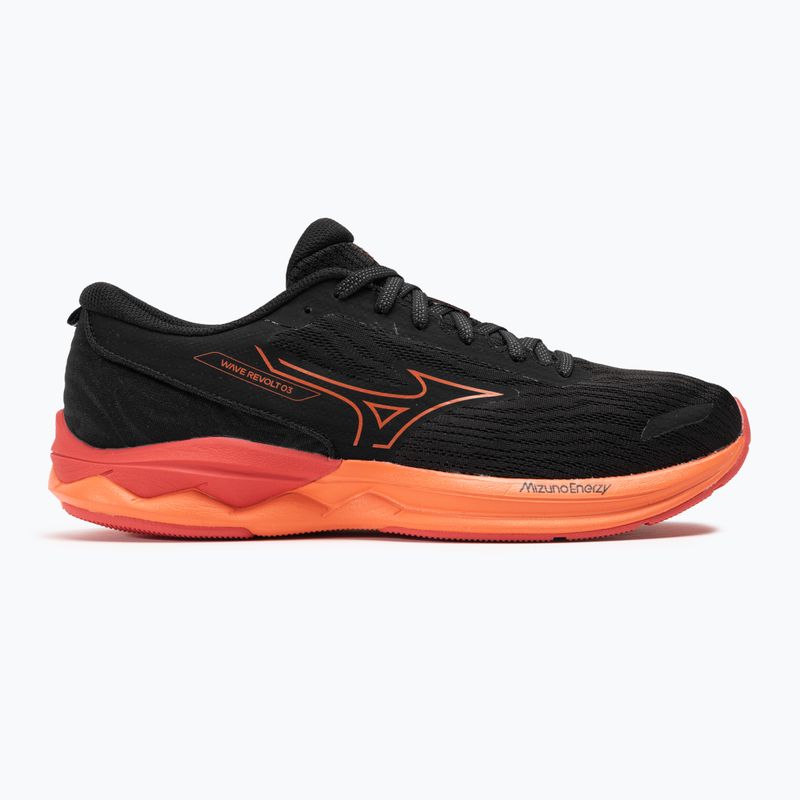 Чоловічі бігові кросівки Mizuno Wave Revolt 3 чорний/настурція/кайєнн 2