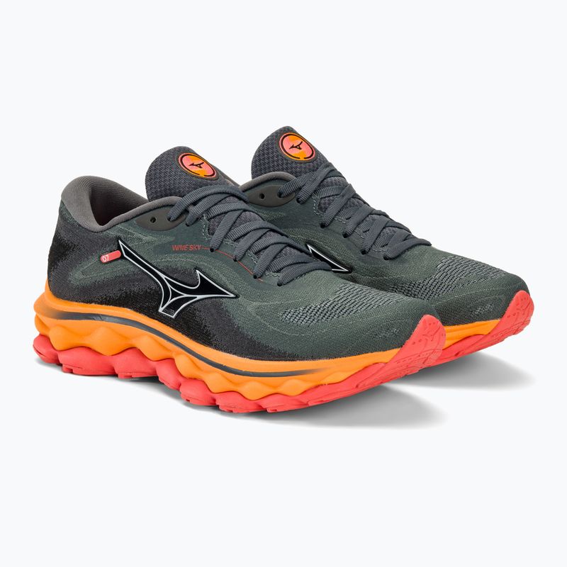Жіночі бігові кросівки Mizuno Wave Sky 7 турбулентність/білий/морквяний завиток 5