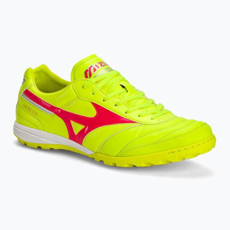 Кросівки футбольні чоловічі Mizuno Morelia Sala Elite TF safety yellow/fiery coral 2/galaxy silver