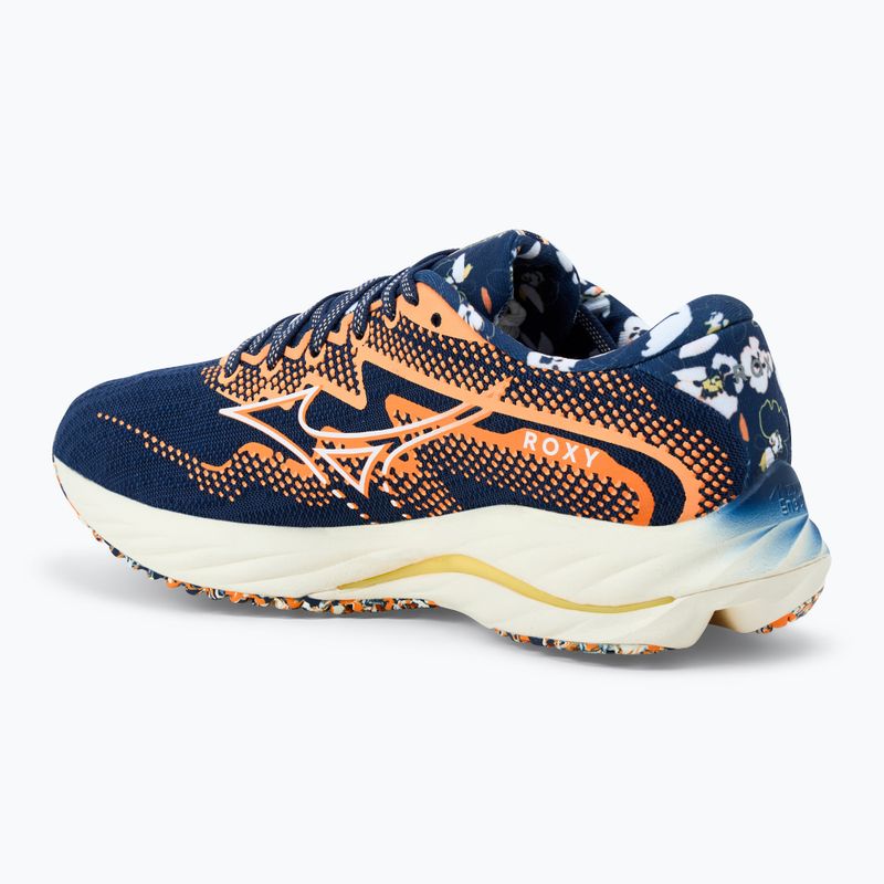 Кросівки для бігу жіночі Mizuno Wave Rider 27 Roxy naval academy/ white/ peach fuzz 3