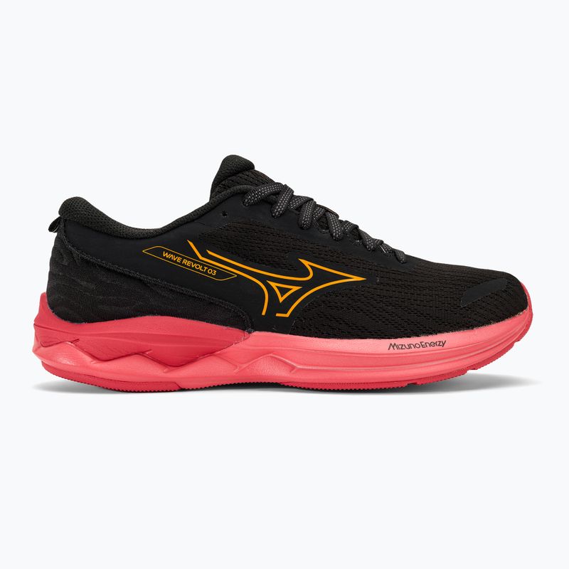 Жіночі бігові кросівки Mizuno Wave Revolt 3 чорні/морквяний завиток/дубаррі 2