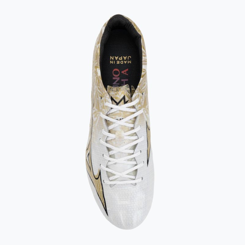 Кросівки футбольні чоловічі Mizuno Alpha Japan AG white/ge gold/black 5