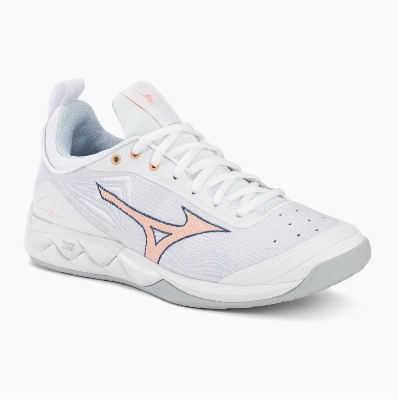 Кросівки для волейболу жіночі Mizuno Wave Luminous 2 white/navy peony/peach parfait