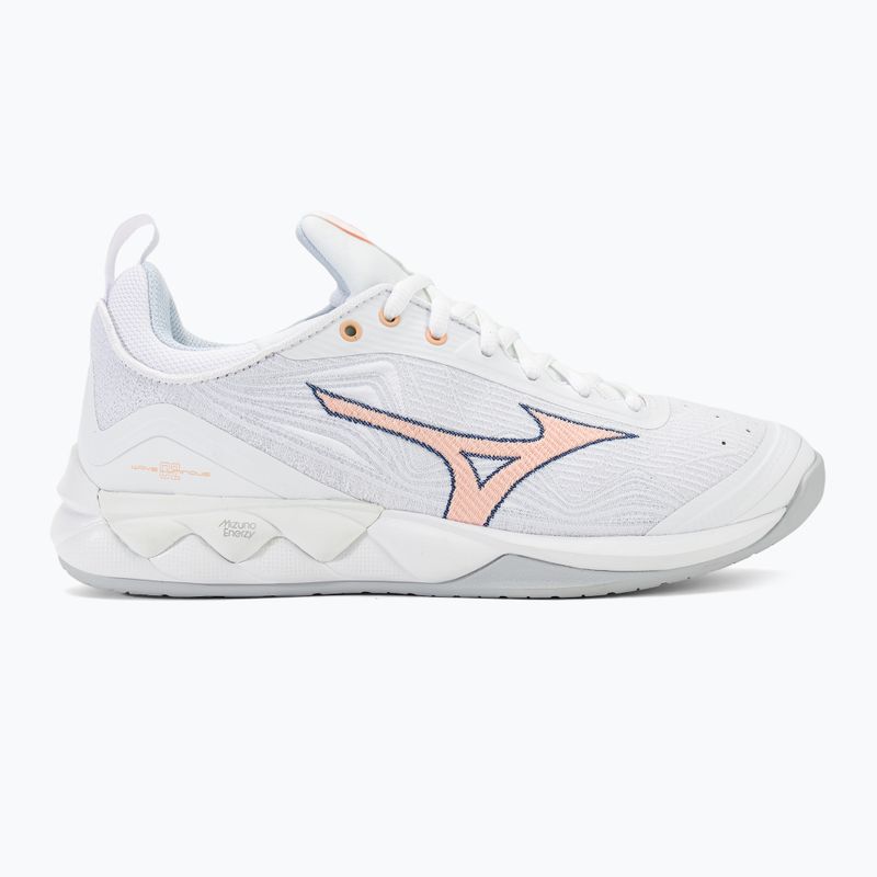 Кросівки для волейболу жіночі Mizuno Wave Luminous 2 white/navy peony/peach parfait 2