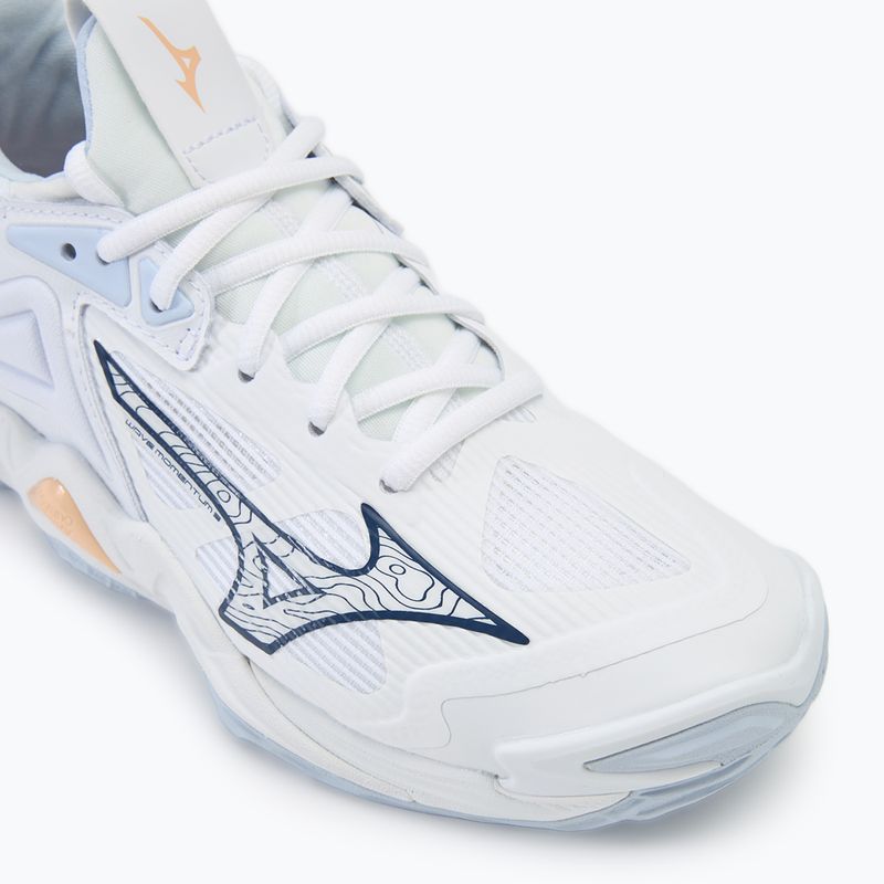 Жіночі волейбольні кросівки Mizuno Wave Momentum 3 білі / темно-синій півонія / персиковий парфе 7