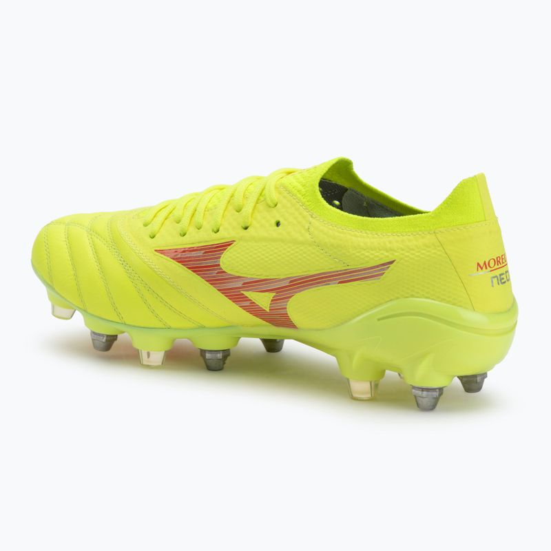 Кросівки футбольні чоловічі Mizuno Morelia Neo IV β Elite MIX safety yellow/fiery coral 2/safety yellow 3