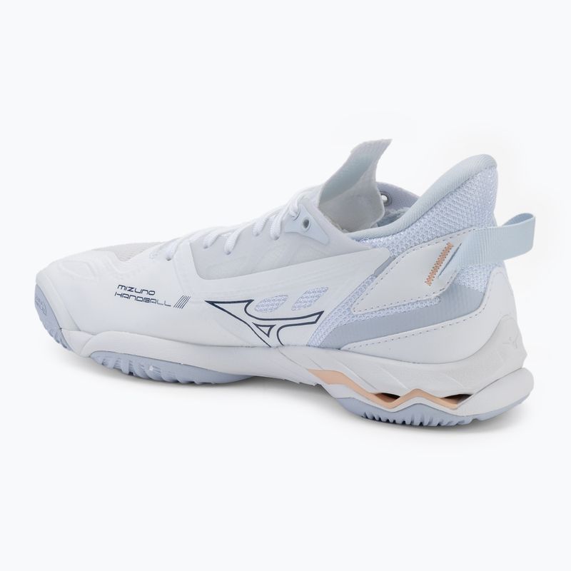 Жіночі гандбольні кросівки Mizuno Wave Mirage 5 білі / темно-синій півонія / персиковий парфе 3