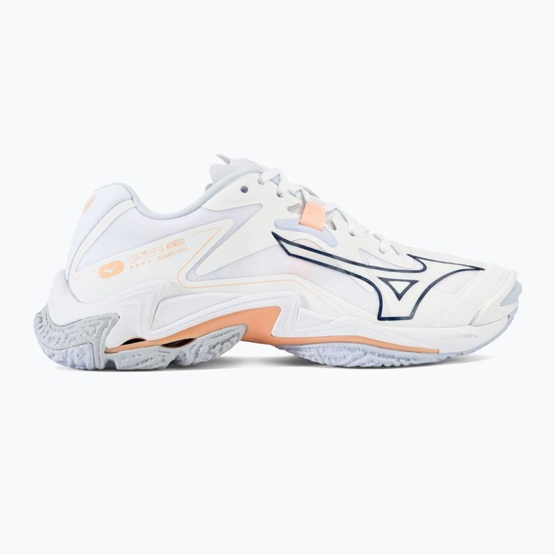 Кросівки для волейболу жіночі Mizuno Wave Lightning Z8 white/navy peony/peach parfait 2