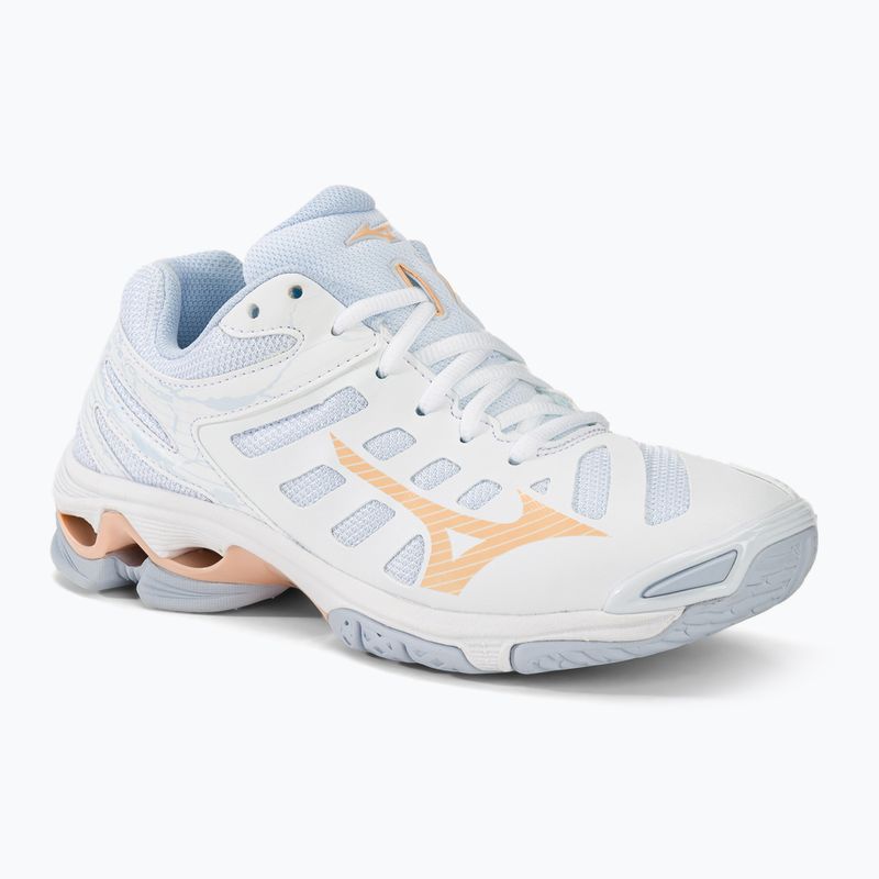 Кросівки для волейболу жіночі Mizuno Wave Voltage white/peach parfait/halogen blue