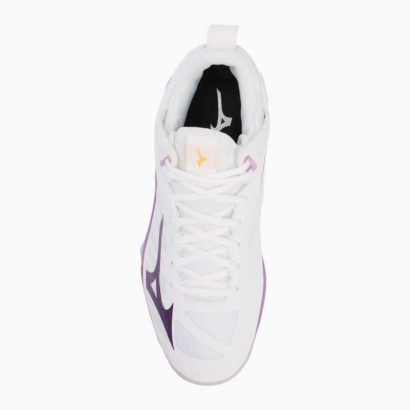 Кросівки для волейболу жіночі Mizuno Wave Dimension Mid white/patrician purple/quince 5
