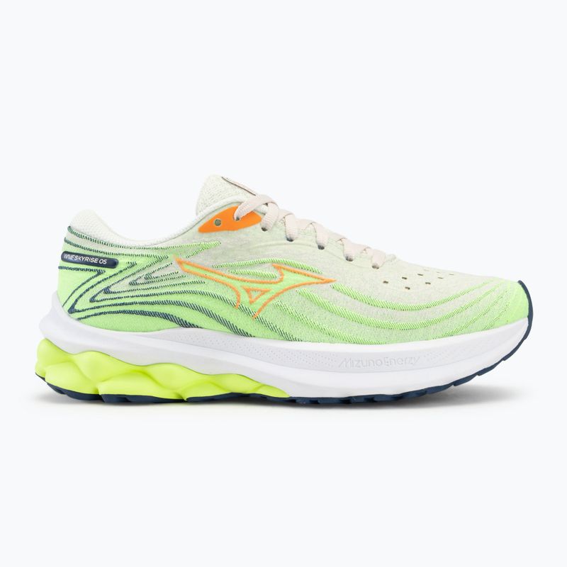 Кросівки для бігу жіночі Mizuno Wave Skyrise 5 pristine/vibrant orange/mizuno neo lime 2