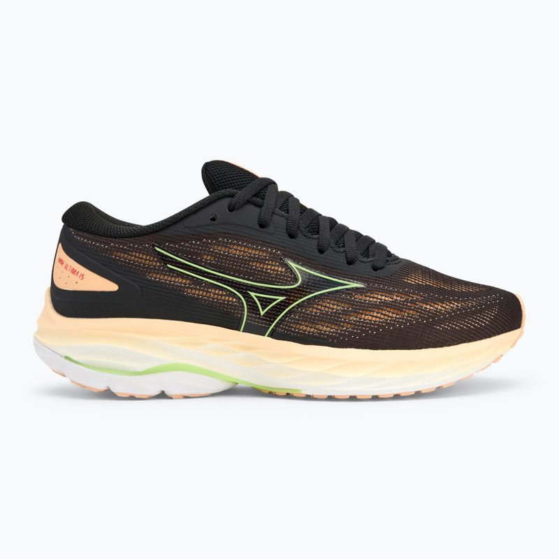 Кросівки для бігу жіночі Mizuno Wave Ultima 15 black/mizuno neo lime/apricot ice 2