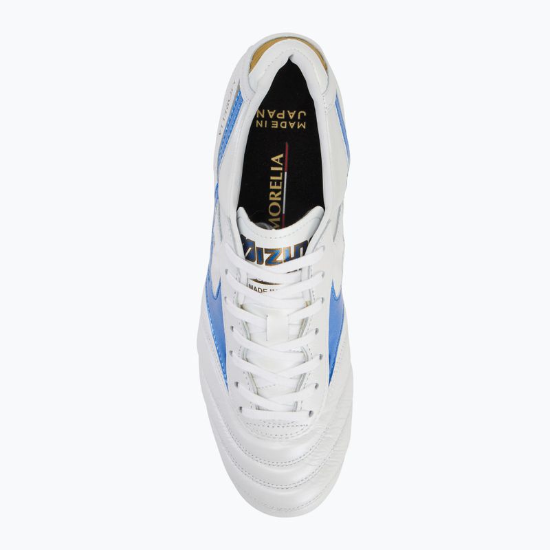 Кросівки футбольні чоловічі Mizuno Morelia II Japan Md white/laser blue/gold 5