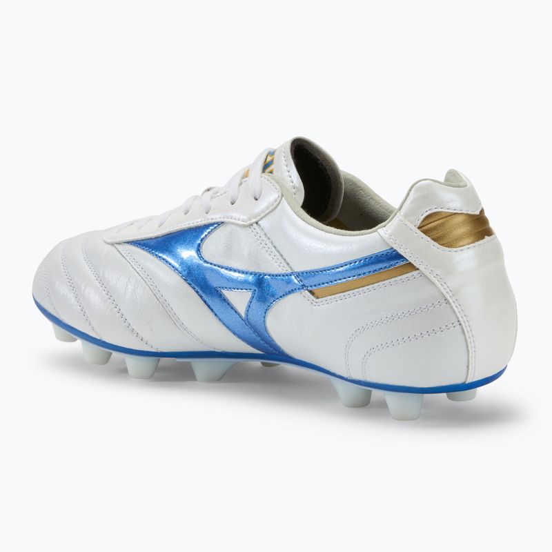 Кросівки футбольні чоловічі Mizuno Morelia II Elite Md white/laser blue/gold 3