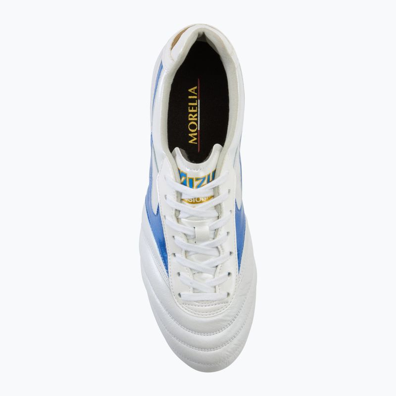 Кросівки футбольні чоловічі Mizuno Morelia II Elite Md white/laser blue/gold 5