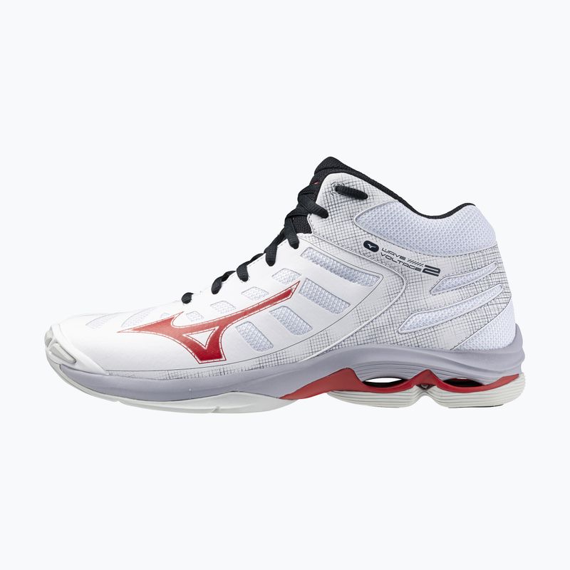 Кросівки волейбольні чоловічі Mizuno Wave Voltage 2 Mid white/salsa/black