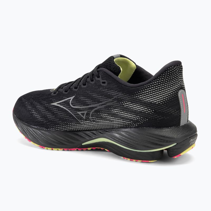 Чоловічі бігові кросівки Mizuno Wave Rider 28 чорний/сріблястий/сонячний лайм 3