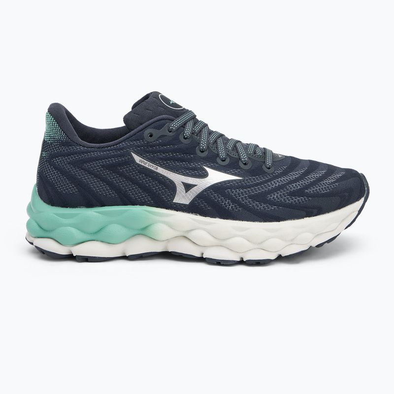 Кросівки для бігу жіночі Mizuno Wave Sky 8 india ink/neo silver/dusty jade green 2