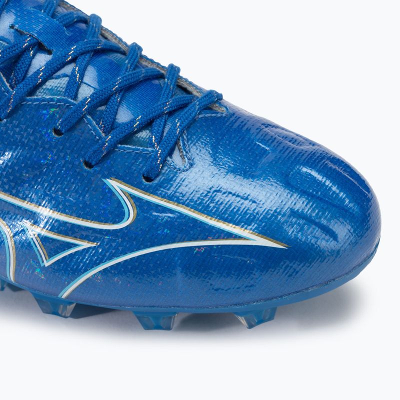 Кросівки футбольні чоловічі Mizuno α Pro FG white/laser blue/gold 7