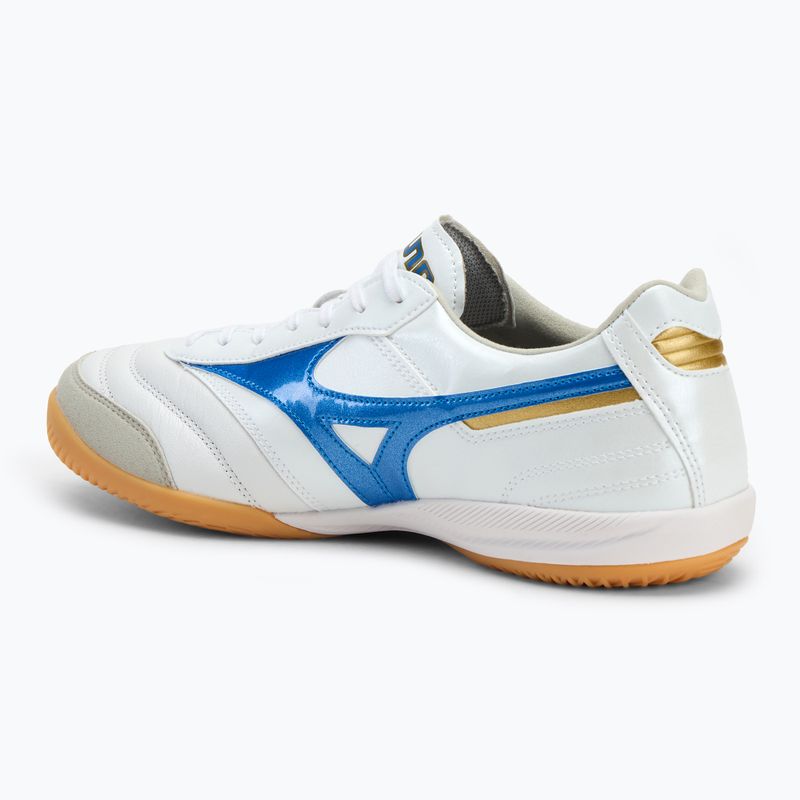 Кросівки футбольні чоловічі Mizuno Morelia Sala Elite IN white/laser blue/gold 3