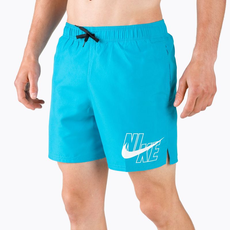 Шорти для плавання чоловічі Nike Logo Solid 5" Volley блакитні NESSA566-406