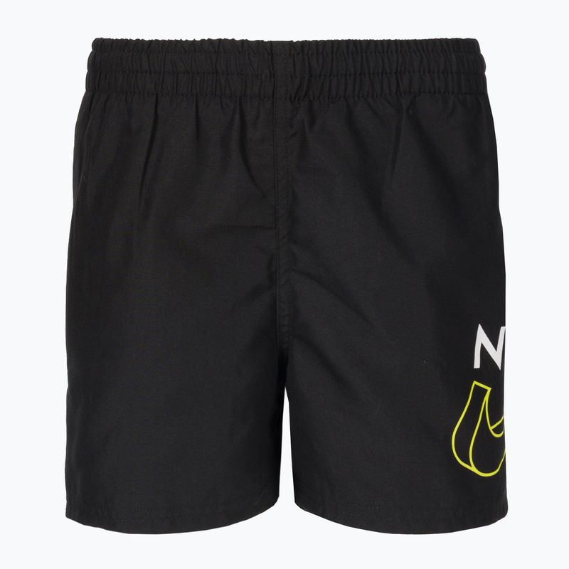 Шорти для плавання дитячі Nike Split Logo 4" Volley чорні NESSC786-001