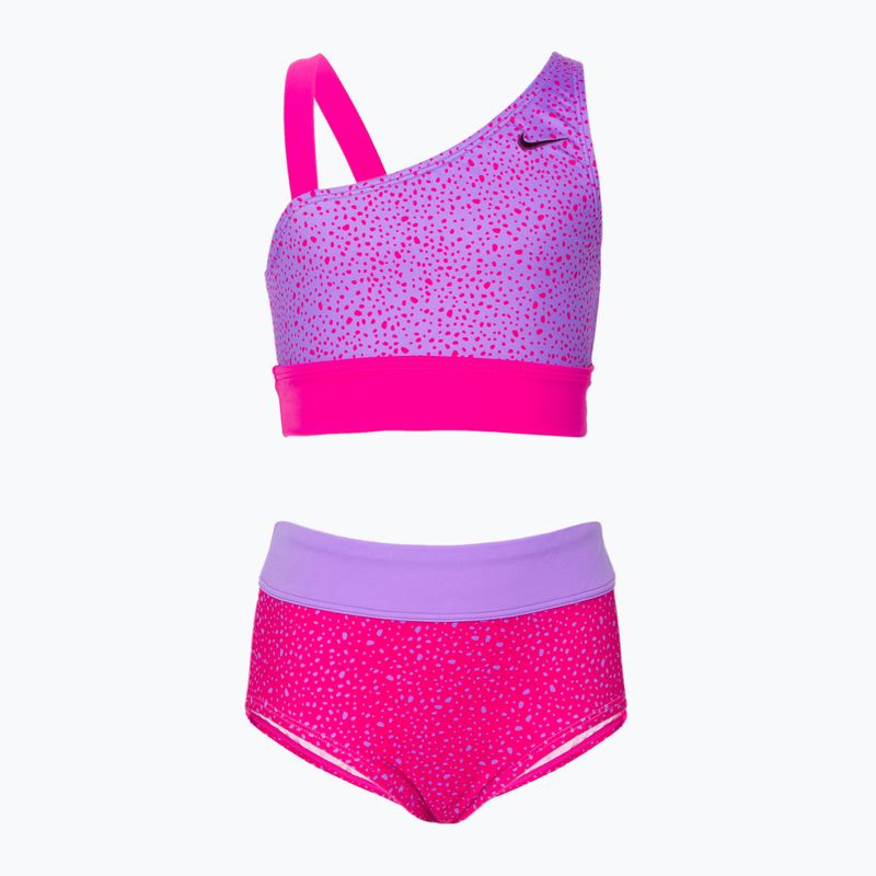 Купальник роздільний дитячий Nike Water Dots Asymmetrical рожевий NESSC725-672