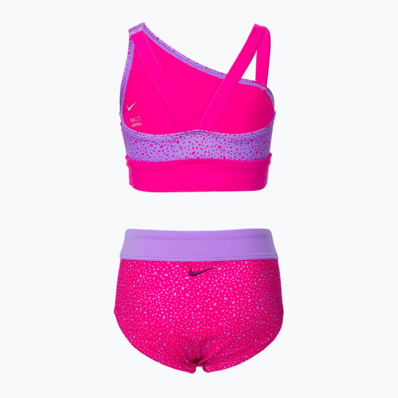 Купальник роздільний дитячий Nike Water Dots Asymmetrical рожевий NESSC725-672 2