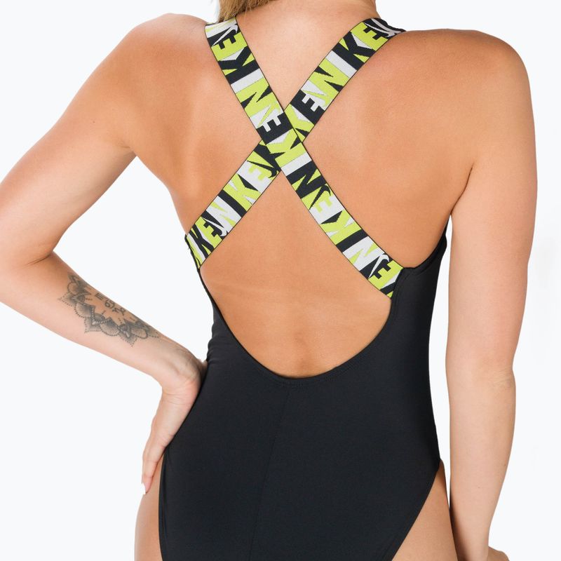 Купальник суцільний жіночий Nike Logo Tape Crossback чорний NESSC262-001 5