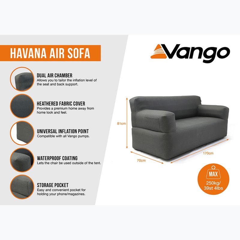 Диван надувний Vango Havana Air Sofa grey 8