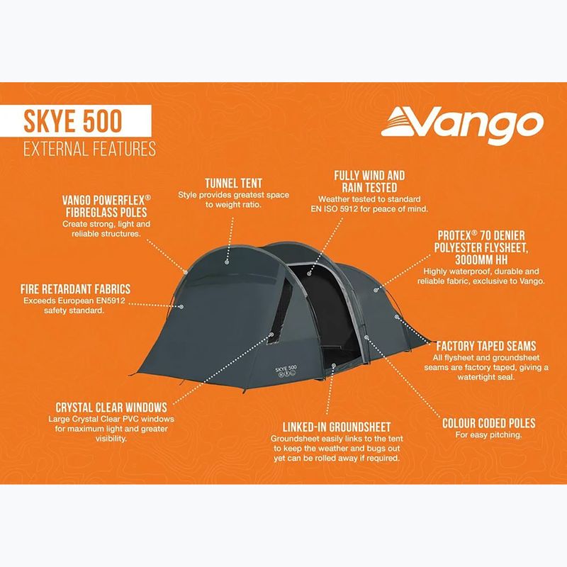 Намет кемпінговий 5-місний Vango Skye 500 deep blue 8