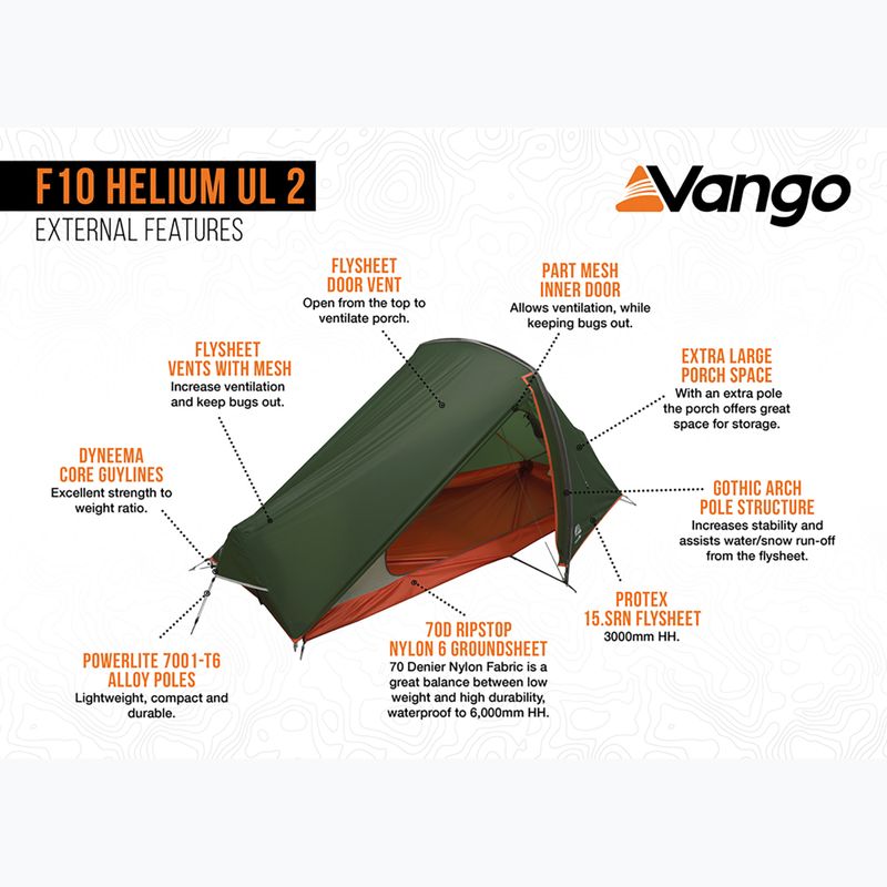 Намет трекінговий 1-місний Vango Helium UL 1 alpine green 14