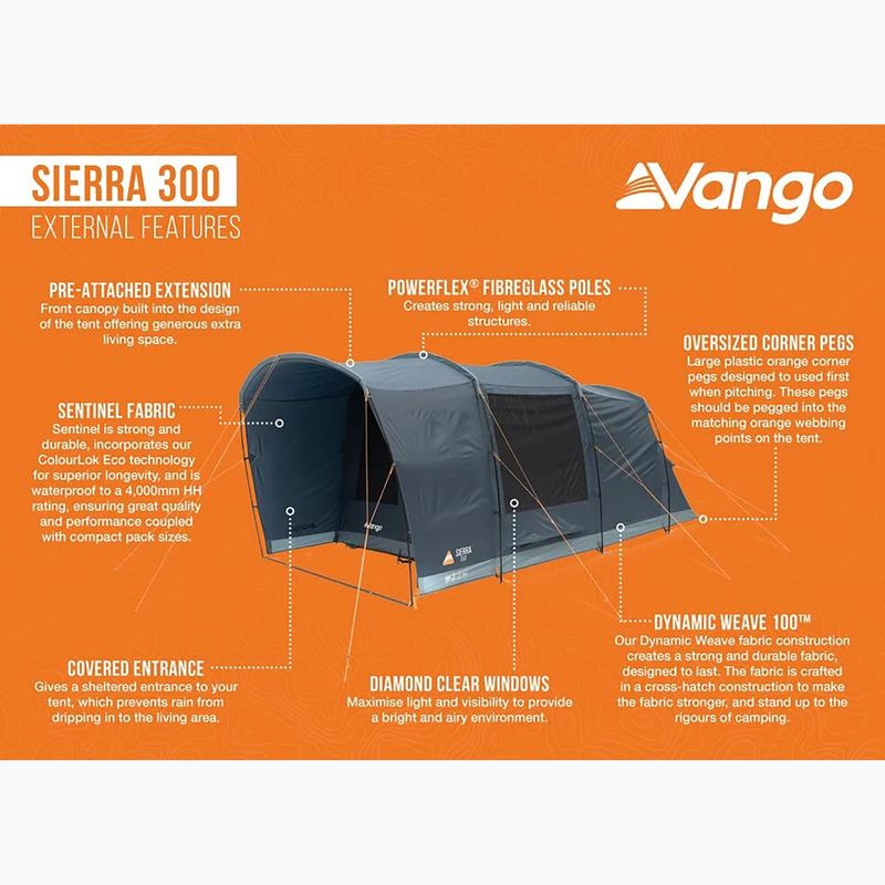 Намет кемпінговий тримісний Vango Sierra 300 deep blue 10