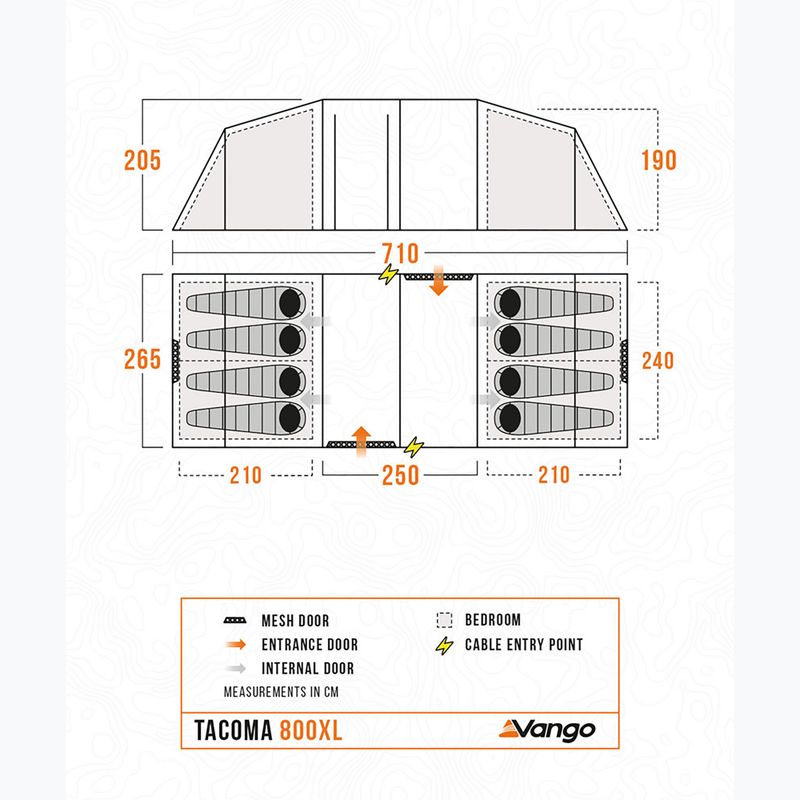 Намет кемпінговий 8-місний Vango Tacoma 800XL deep blue 2