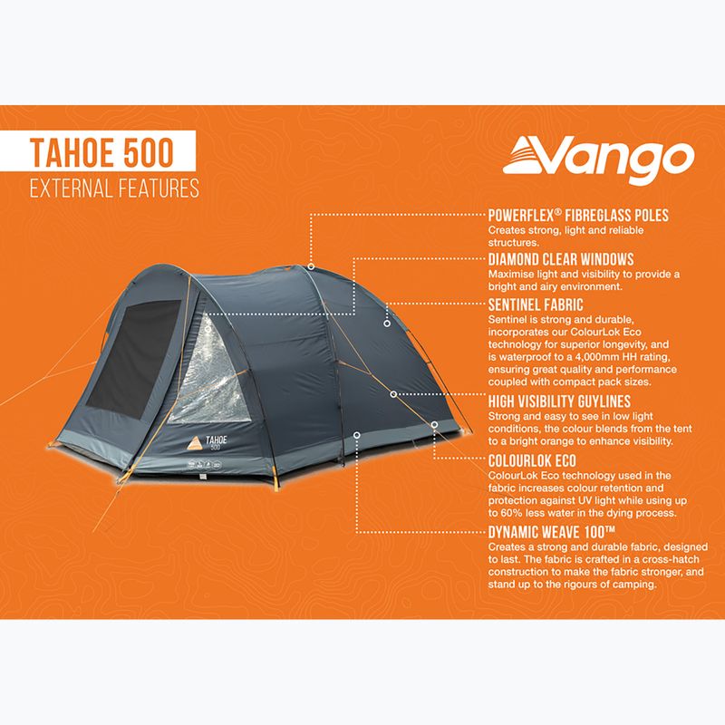 Намет кемпінговий 5-місний Vango Tahoe 500 deep blue 13