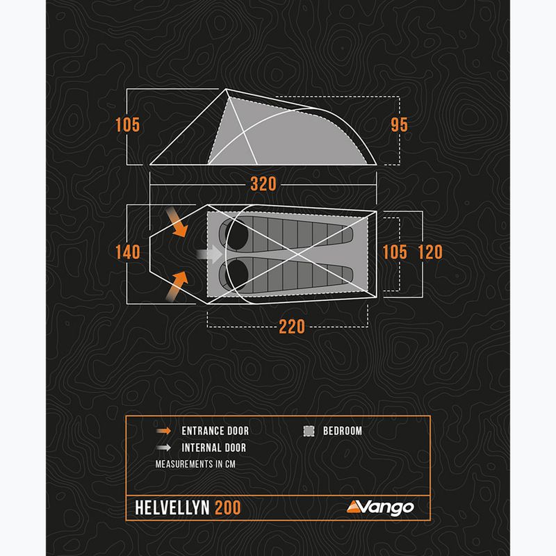 Намет трекінговий 2-місний Vango Helvellyn 200 pamir green 2
