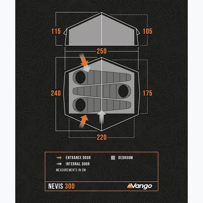 Намет трекінговий тримісний Vango Nevis 300 pamir green 2