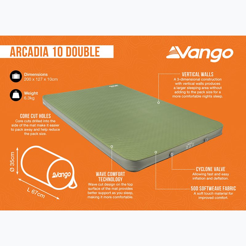 Матрац самонадувний Vango Arcadia 10 Double olive 7