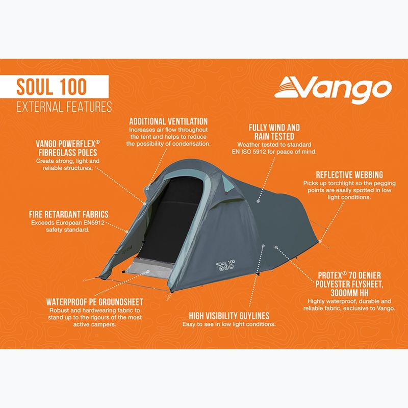 Намет трекінговий 1-місний Vango Soul 100 deep blue 11