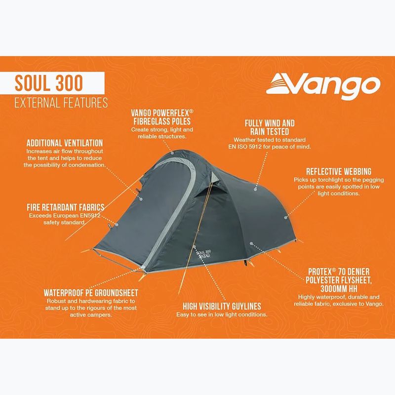Намет трекінговий тримісний Vango Soul 300 deep blue 4
