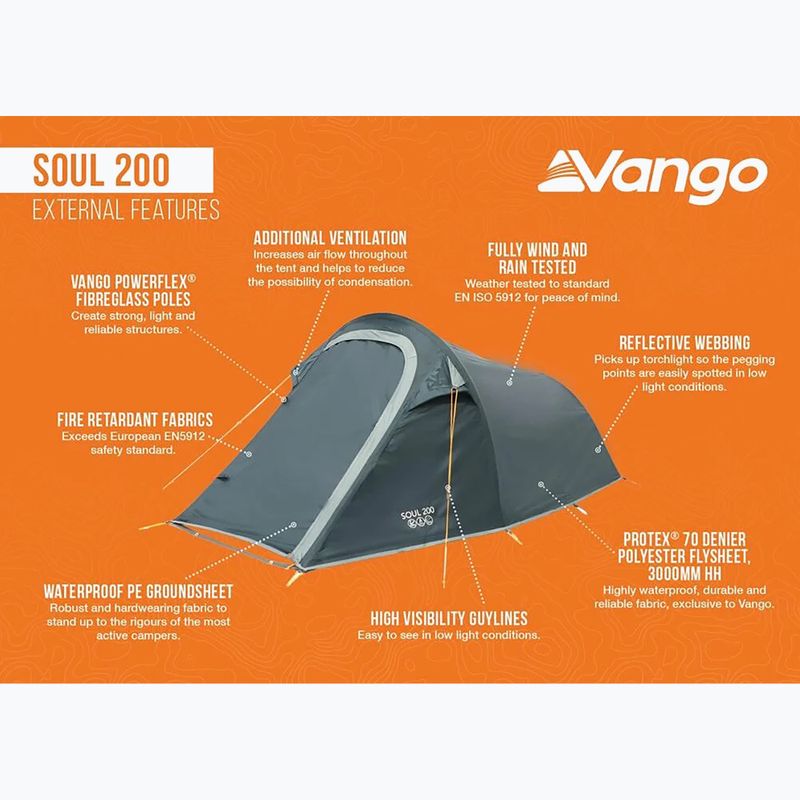 Намет трекінговий двомісний Vango Soul 200 peridot green 3
