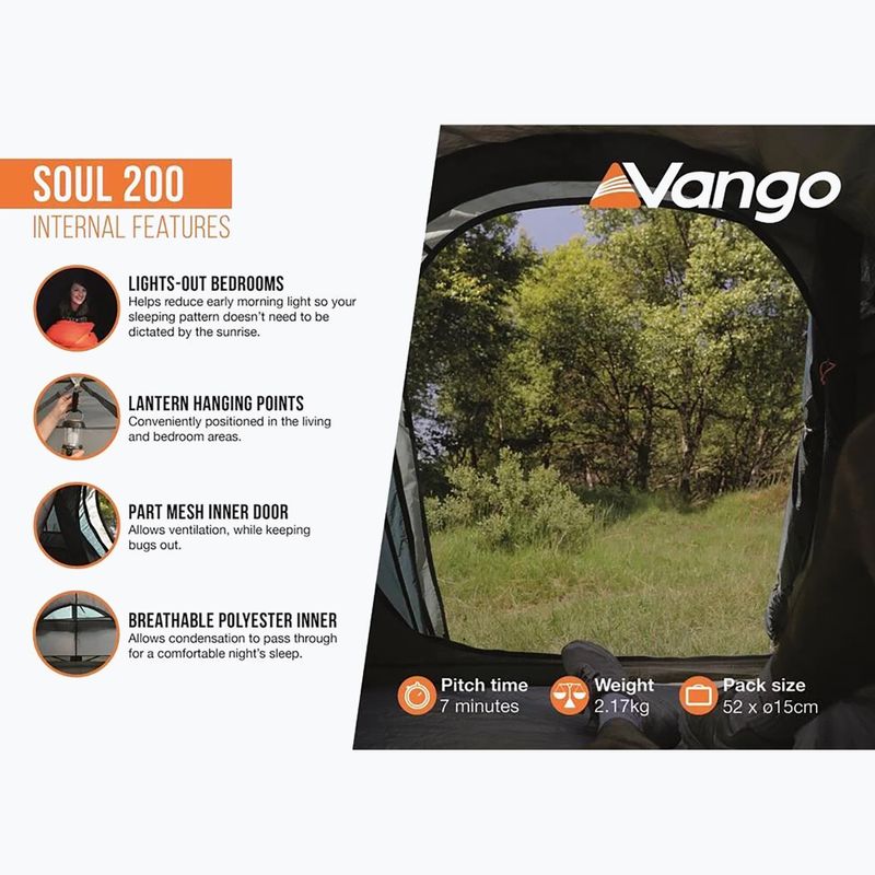 Намет трекінговий двомісний Vango Soul 200 peridot green 4