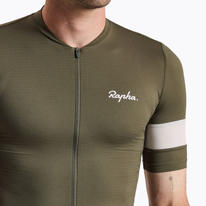 Футболка велосипедна чоловіча Rapha Core Lightweight Jersey dark green/white 3