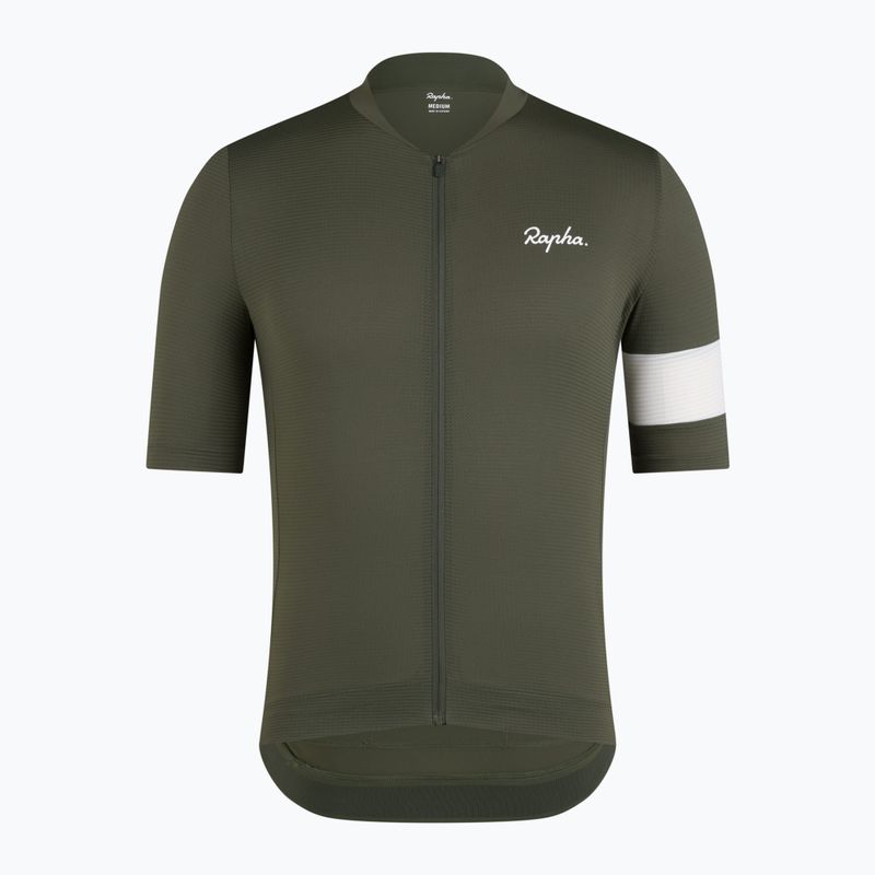 Футболка велосипедна чоловіча Rapha Core Lightweight Jersey dark green/white 5