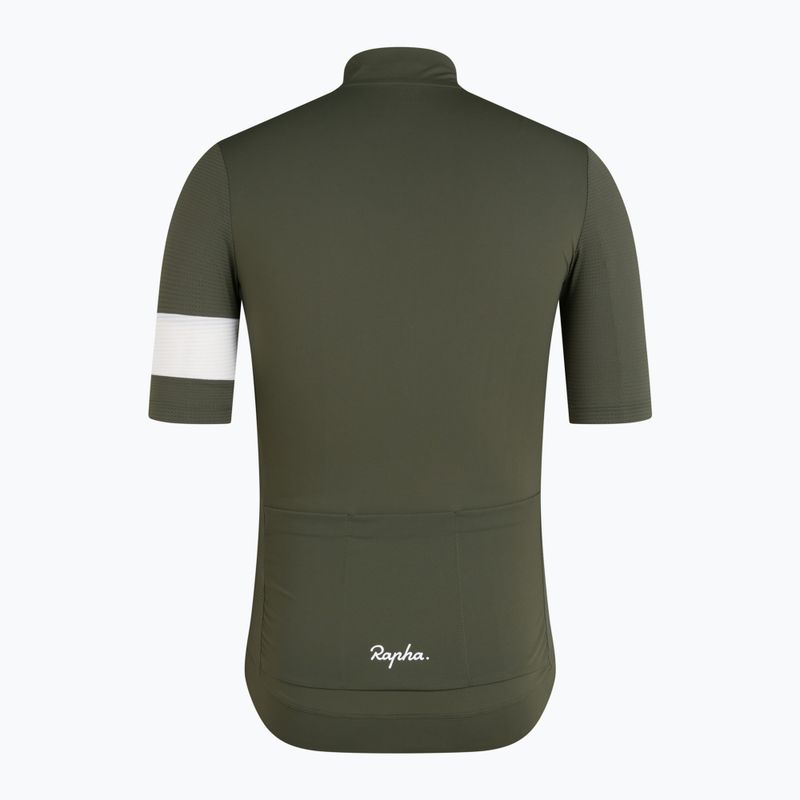 Футболка велосипедна чоловіча Rapha Core Lightweight Jersey dark green/white 6