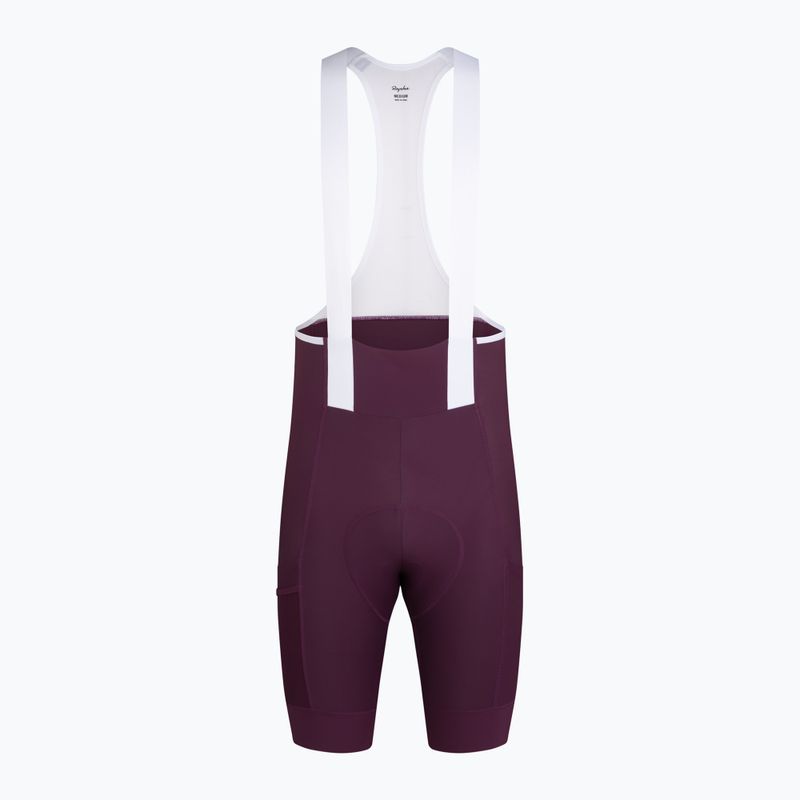 Шорти велосипедні чоловічі Rapha Brevet Element Cargo Bib Shorts plum/white 5