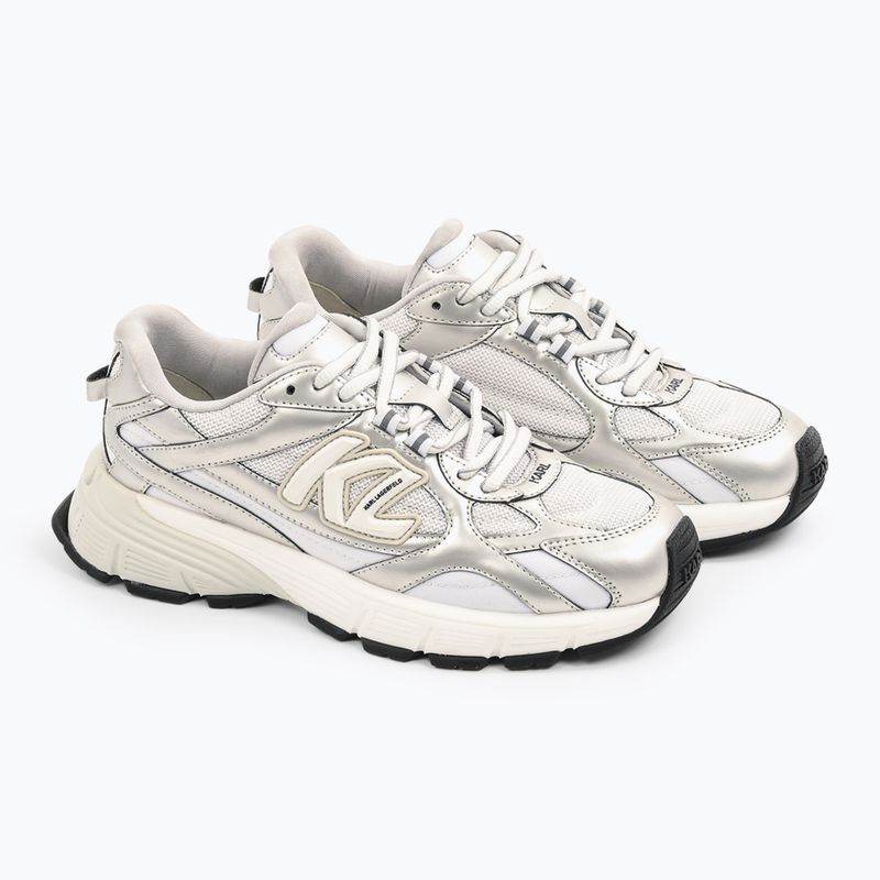 Кросівки жіночі KARL LAGERFELD Orion Sidetrim white leather/textile w/silver 2